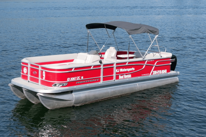 a small boat in a large body of water