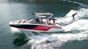 a small boat in a body of water