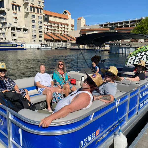 a group of people on a boat