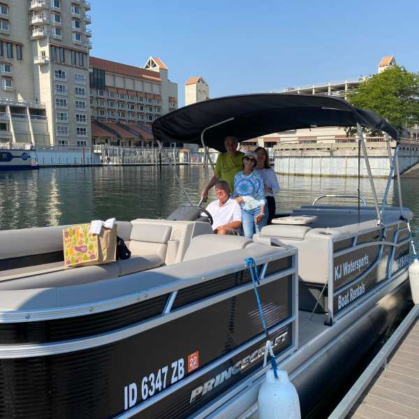 a boat docked at a dock
